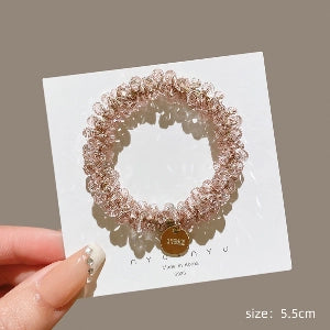 Women’s Sweet Geometric Pearl & Rhinestone Hair Tie – 9 Styles