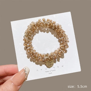 Women’s Sweet Geometric Pearl & Rhinestone Hair Tie – 9 Styles