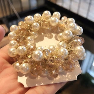 Women’s Sweet Geometric Pearl & Rhinestone Hair Tie – 9 Styles