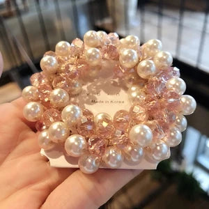 Women’s Sweet Geometric Pearl & Rhinestone Hair Tie – 9 Styles